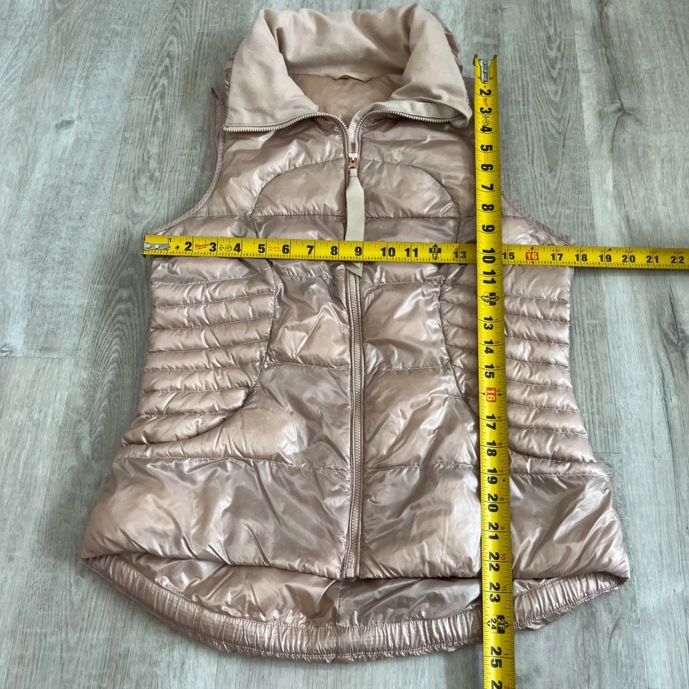 Lululemon Fluffin Awesome Vest Puffer Rose Gold Packable Goose Down Womens 8